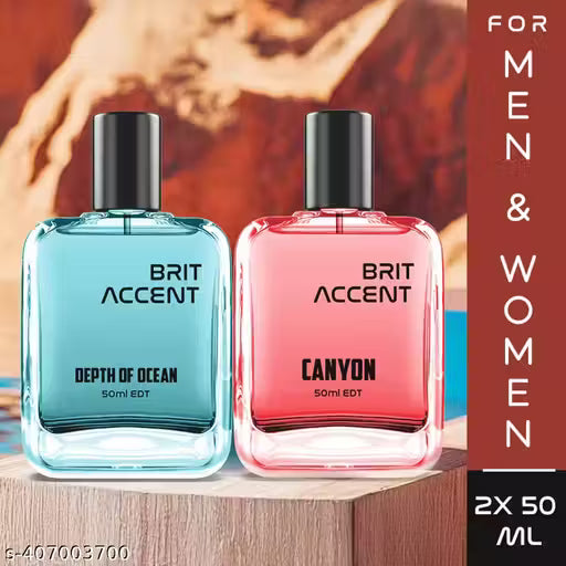 BRIT ACCENT Combo Pack |Depth Of Ocean-Canyon|Parfum|Long-Lasting|Specially Currated|  100ml at 204 Rs