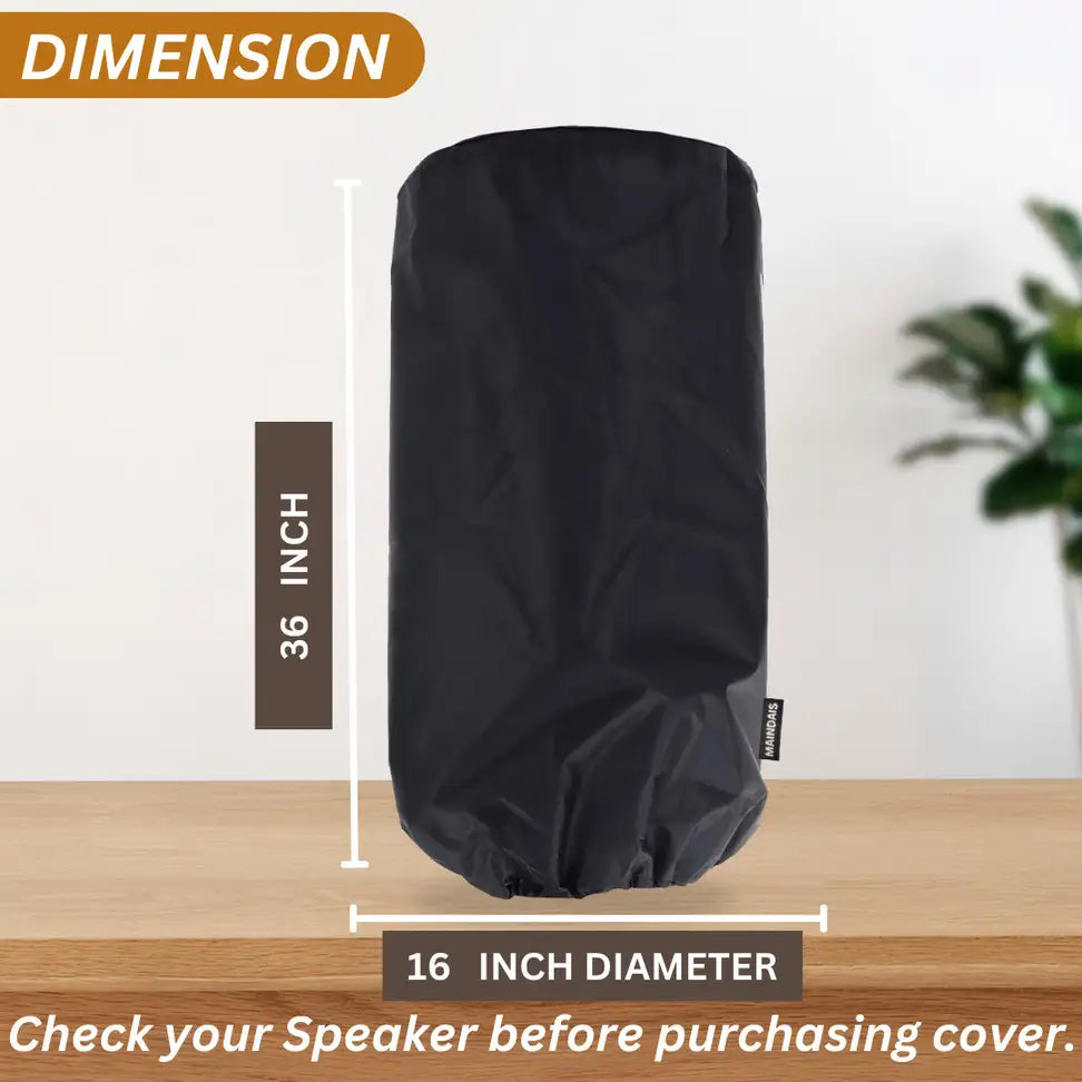 Speaker Premium with Bass BoostCover for Party Speakers size(36"H x 16"D) Ideal for ony (Black)