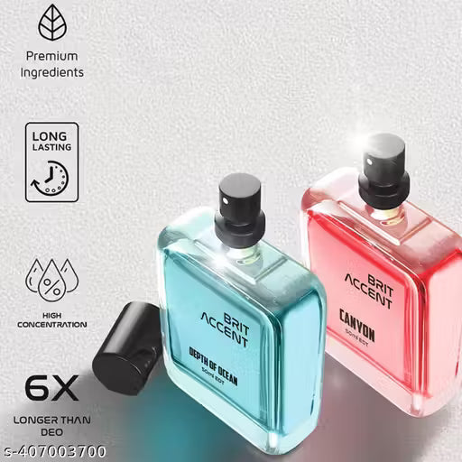 BRIT ACCENT Combo Pack |Depth Of Ocean-Canyon|Parfum|Long-Lasting|Specially Currated|  100ml at 204 Rs
